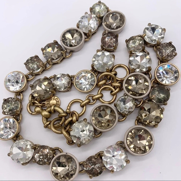 J. Crew Taupe Brulee Crystal Necklace - Picture 2 of 9